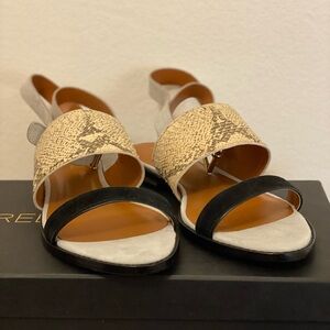 NIB Rebecca Minkoff Serena Snake Embossed Leather Ankle Strap Sandal - 9.5